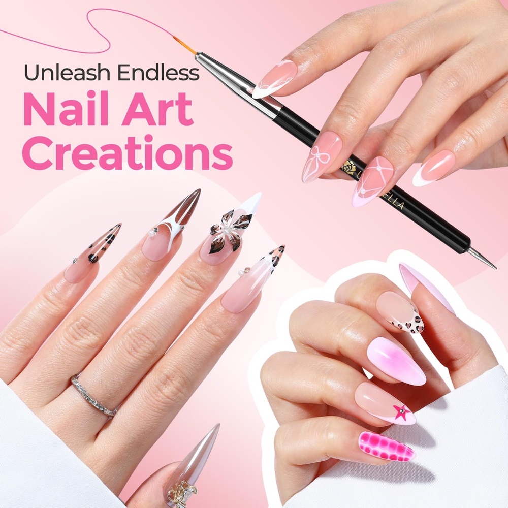 Brand New! UNA GELLA Nail Art Brush Set - Picture 2 of 12